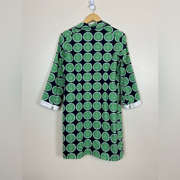 Elizabeth McKay Lime Print Tunic Dress Size 8 Citrus Retro Preppy Resortwear - Picture 9 of 10